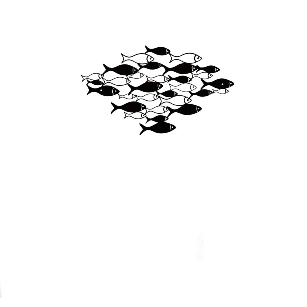 Metal Fish School Wall Art Sculpture Ocean Theme Iron Craft Decorative Hanging Wall Decor for Living Room Bedroom Hallway