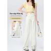 Women's High-Waisted Slim Straight-Leg Tencel Jeans - Summer 2025 Collection, White Wide-Leg Design