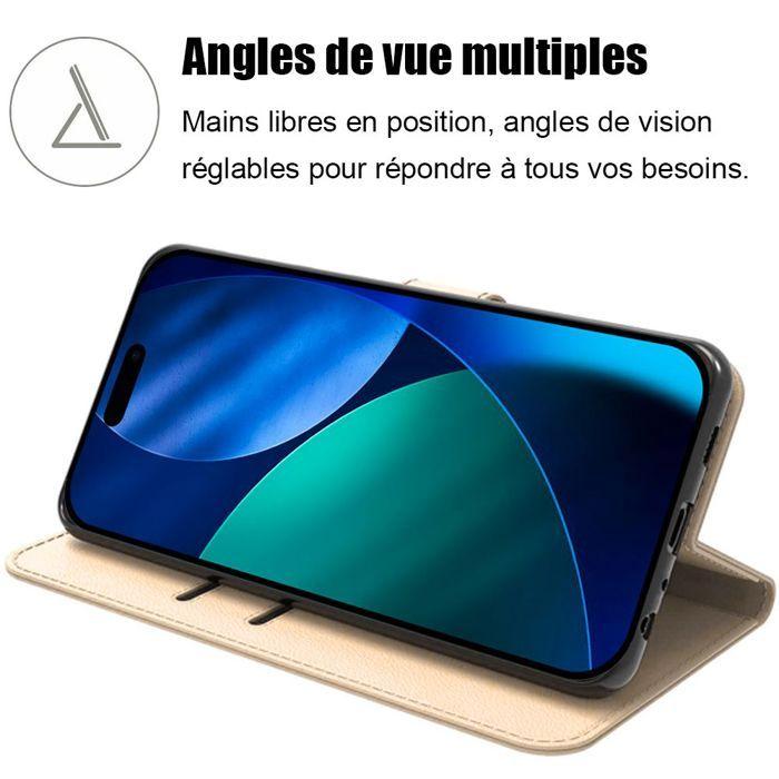 Coque pour iPhone Air - BOOLING - Flip Case Anti-Rayures Cuir Synthétique Doré - 2 Verres Trempés
