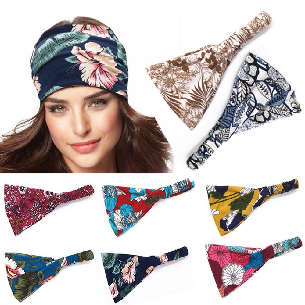 Buy Ladies Bandage Cotton Women Stretch Headbands Sport Turban Headwrap