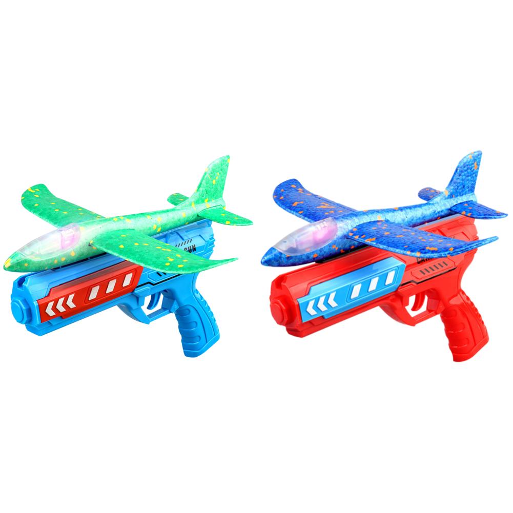 Airplane Launcher Toys Outdoor Plane Flying Toys Non Slip Kids Catapult Plane With/without Light Birthday Gifts for Boys Girls