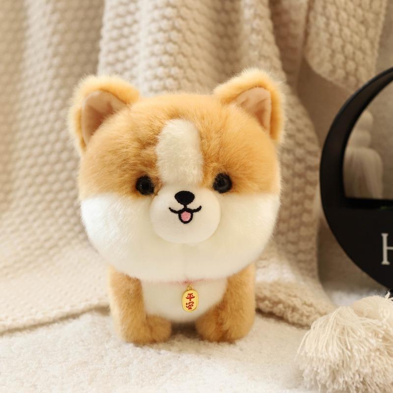 Adorable Lifelike Husky Corgi Yorkshire Plush Toys - Realistic Stuffed Puppy Doll Gift for Kids Christmas