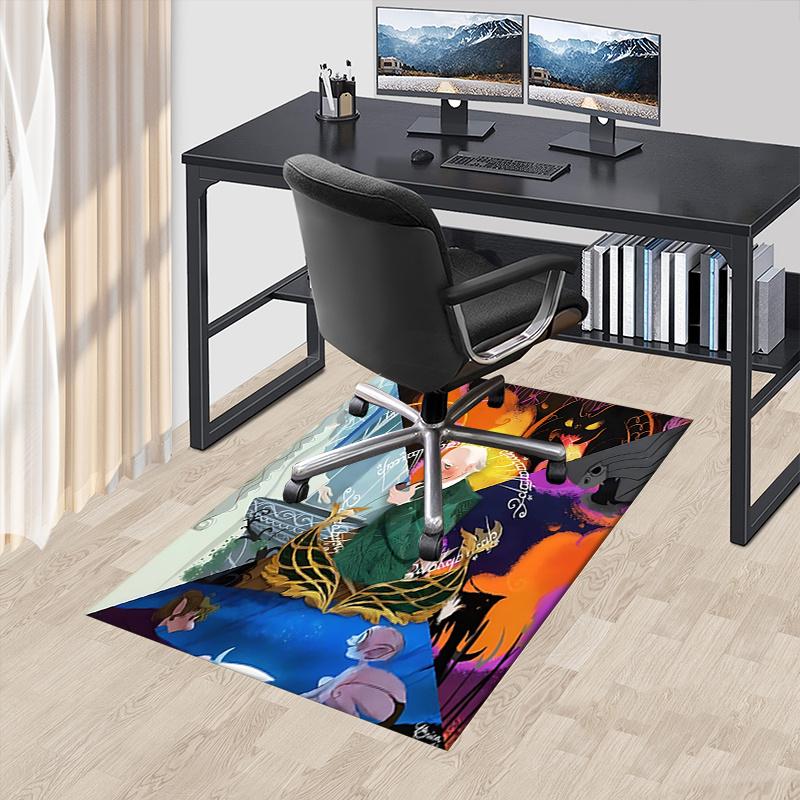 

Lord of the Rings Polyester Office Carpet Chair Mats, Home Decor Dormitory Floor Protector with Anti-Skid Backing, Large Area Coverage,Chris 60cm by 90cm