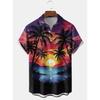 2026 Summer New Men's Top 3D Digital Printed Abstract Hawaiian Collar Short Sleeve Shirt