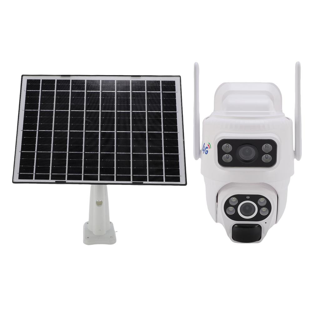 Solar Camera Dual Lens Security Camera for Outdoor 4G Connection AI Human Tracking APP Remote Viewing