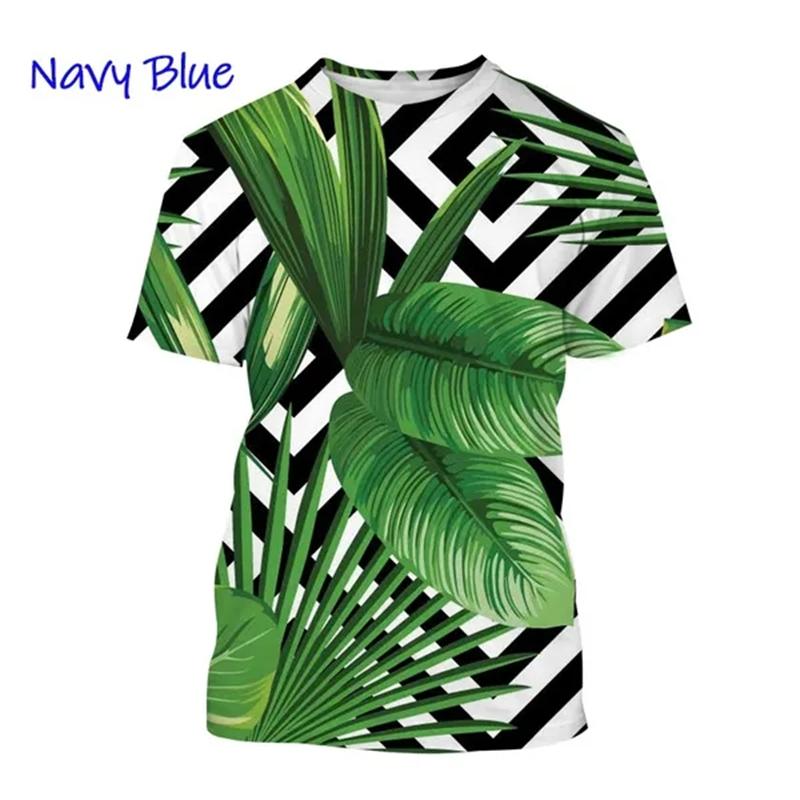 Monstera 3D Printing T-shirt Personality Plant Monstera Men's And Women's Fun Hip-hop Harajuku Unisex Couple T-shirt Tops