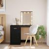 Vidaxl Coiffeuse Avec Lumières LED, Noire, 90X42X132,5 Cm