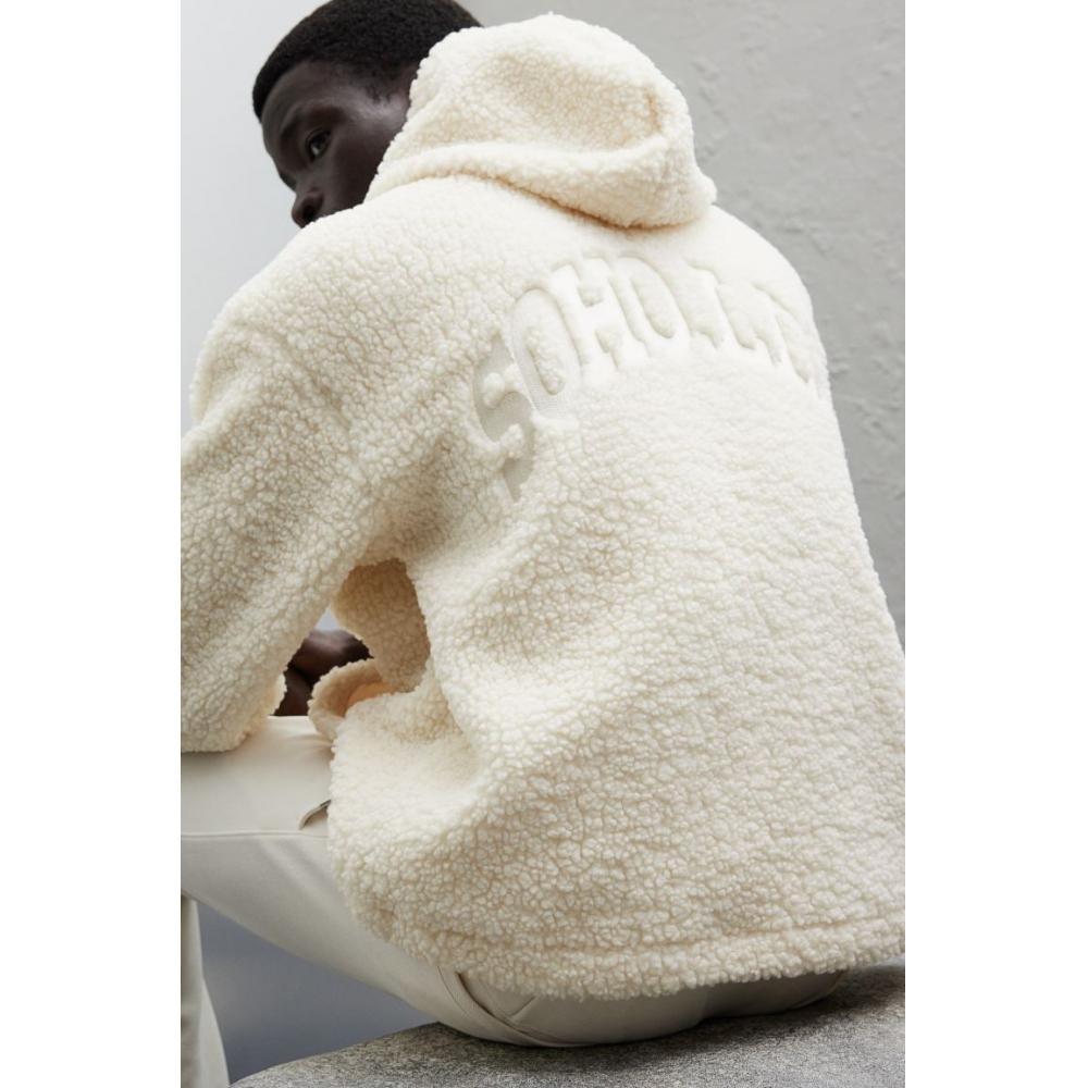

Толстовка с капюшоном HM Teddy Zip Up Loose Fit cream soHo L