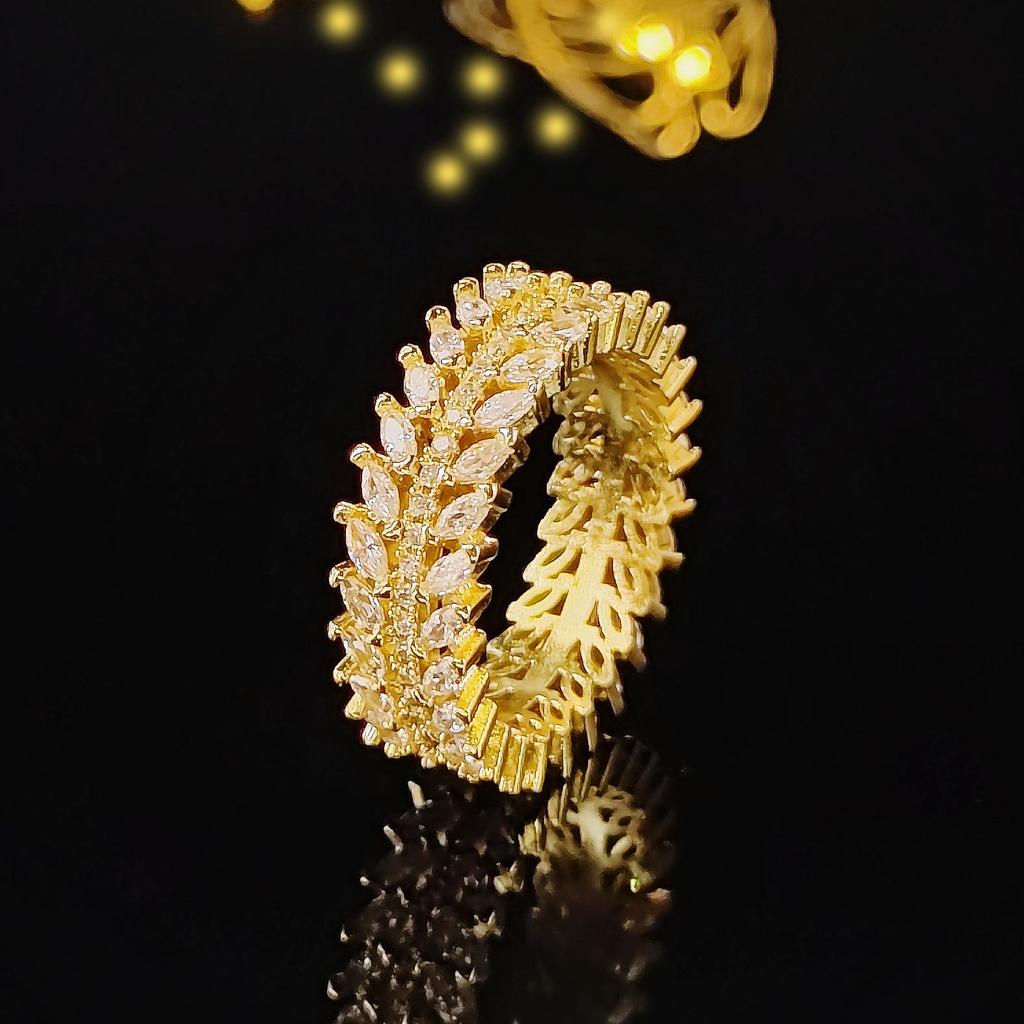 Luxury Willow Leaf Non-Fading Ring - Cold Style R7035
