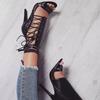 Summer Gladiator Heel Sandals for Women Fashion Open Toe Lace-Up Stilettos Elegant Ladies Side Zipper Wedding Party Shoes