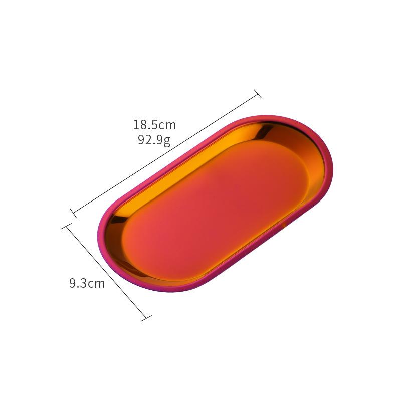 Stainless steel square steel plate, hotel restaurant, Dim sum plate, jewelry plate, ellipse, multi-purpose storage plate, towel plate