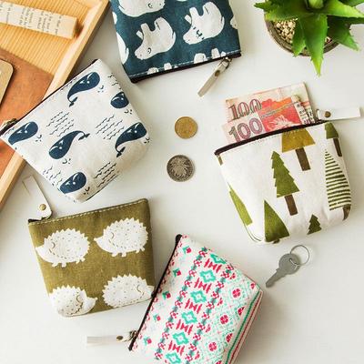Korean Minimalist Canvas Coin Purse: Cute Women's Mini Wallet & Key Holder