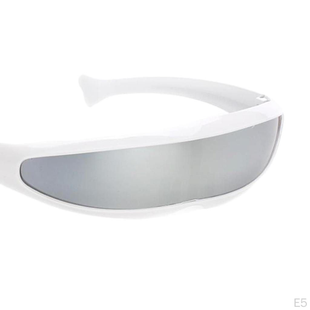 Futuristiske Smale Kyklop Farge Speilglass Visir Solbriller