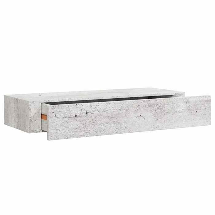 VidaXL Wall Shelf with Drawer Floating Shelf Hanging Wall Mount Living Room Lounge Home Interior Concrete Grey 330265