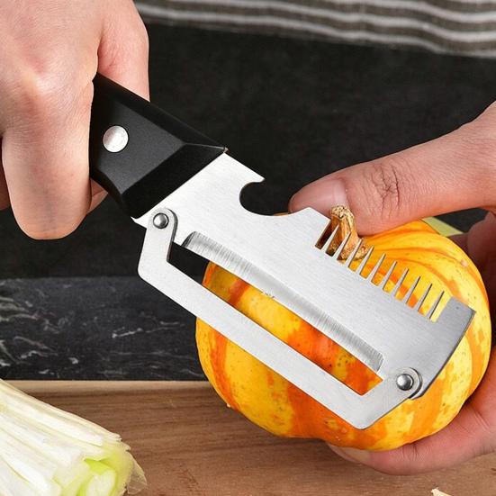 Stainless Steel Vegetable Peeler with Handle, Multi-Function Fruit Potato Peeler, 2-in-1 Bottle Opener, Ergonomic Rust-Proof Essential Kitchen Tool