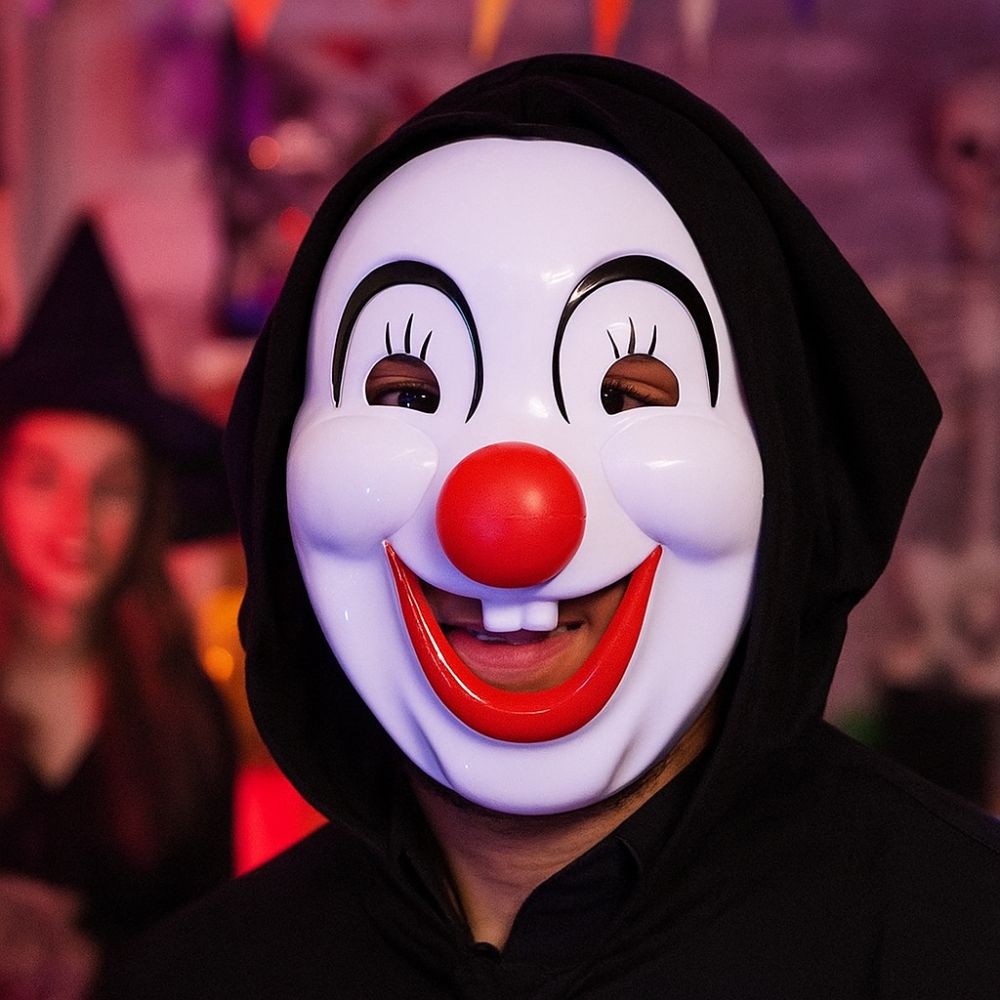 Red Nose Clown Makeup Mask PVC Happy Clown Costume Party Prop Halloween Clown Mask  Halloween Party