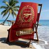 Custom Name Personalized Arsenal F.C Print Beach Towel, for Trip Camping Beach Party Home Decor, Birthday Gift for Family & Friends