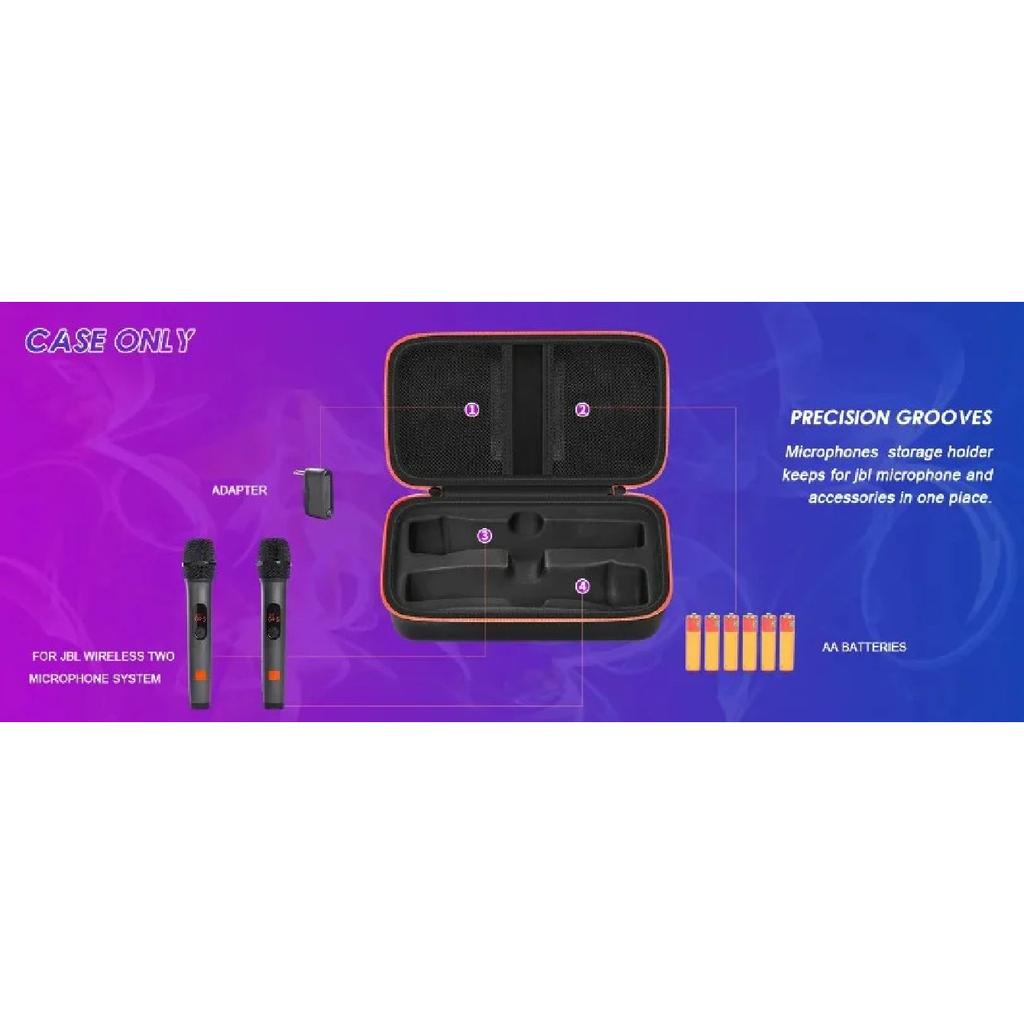 Wireless Microphone Case for JBL Wireless Two Microphone System Universal Handheld Dual Mic Travel Bag for Singing Karaoke