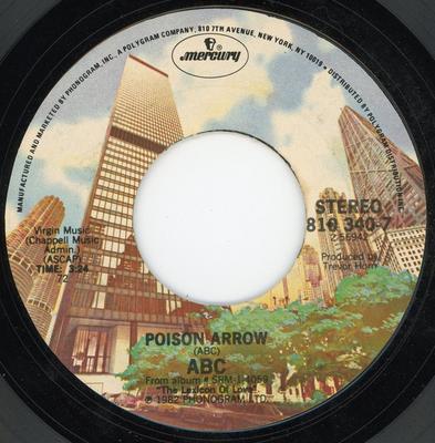 7inch Record ABC  Poison Arrow  Tears Are Not Enough 8103407 MERCURY 1983 US Dance  Electronica Used