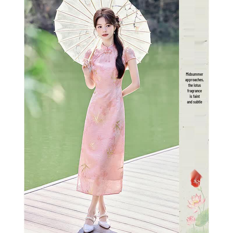 Fleeting Time Pink Floral A-line Midi Dress M