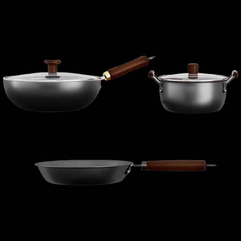 VELOSAN Nitrided Wok 3-Piece Set