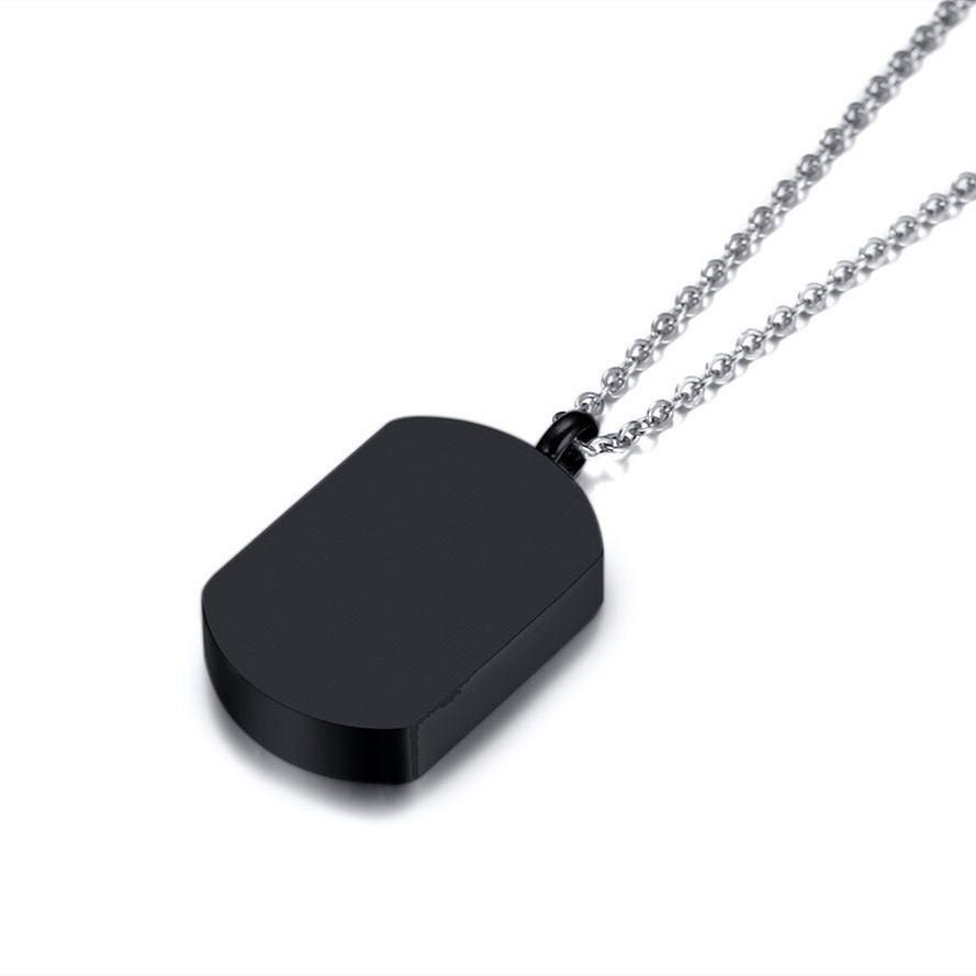 Titanium Steel Engraved Dog Tag Pendant: European-American Style Pet Cremation Urn & Perfume Bottle Necklace.