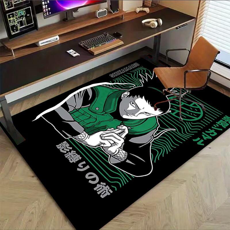 1pc Shikamaru Shadow Binding Technique Home Office, Durable Polyester Floor Mat with Easy, Office Decor, Urban Style, Nonslip Backing