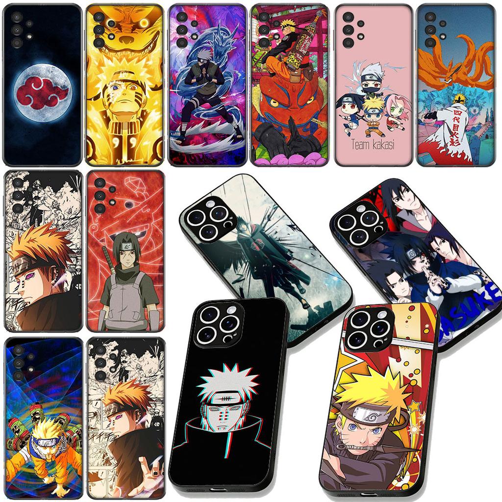 Sasukes N-Narutos Akatsukis Phone Case for Samsung Galaxy S22 S21 S20 FE Ultra Plus A35 A36 A37 A33 A34 A04 A71 Protective Cover
