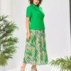 Women's 2024 Summer Green Short-Sleeved French-Spliced Dress