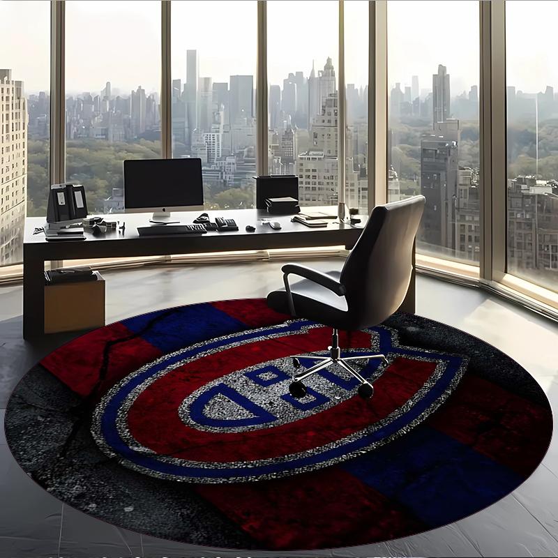 Montreal Canadiens (14) Round Office Rug Decorative Floor Rug for Office Bedroom Living Room and Home Space