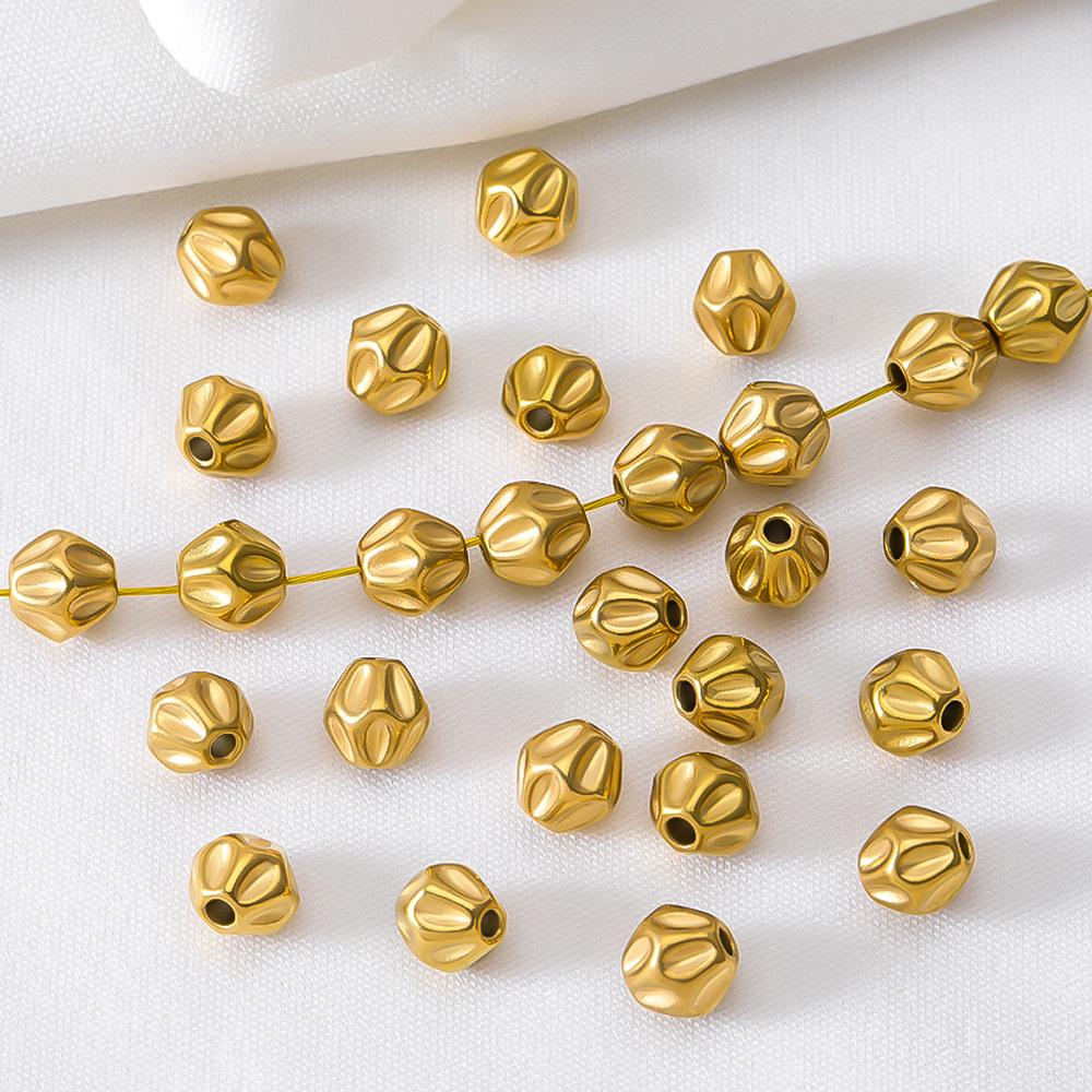 20Pcs Stainless Steel Loose Spacer Bead Gold Plated Cone Twisted Beads for Crafts Needlework DIY Bracelet Jewelry Making finding