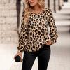 European and American Popular Leopard Print Long-sleeved Loose Women's Clothing