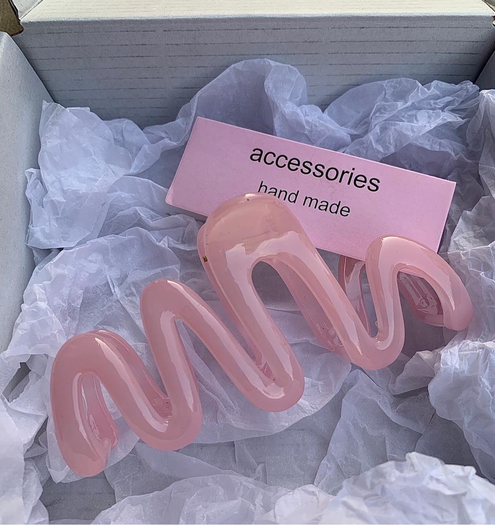 Jelly Colored Wave Hair Claw Hairpin Women Girls Fashion Design Korean Sweet Simple Irregular Hair Clip Headwear