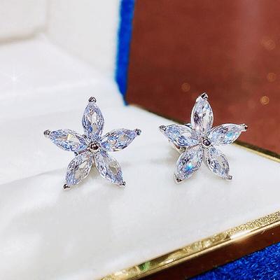 New Trendy Star Pink Red Blue Color Earrings for Women Party Gift Jewelry Wholesale