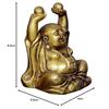 Vintage Lachende Buddha Statue aus massivem Messingmetall: Bote des Wissens und des Reichtums - Als Heimdeko-Prunkstück für Feng-Shui verwenden, Goldene Oberfläche