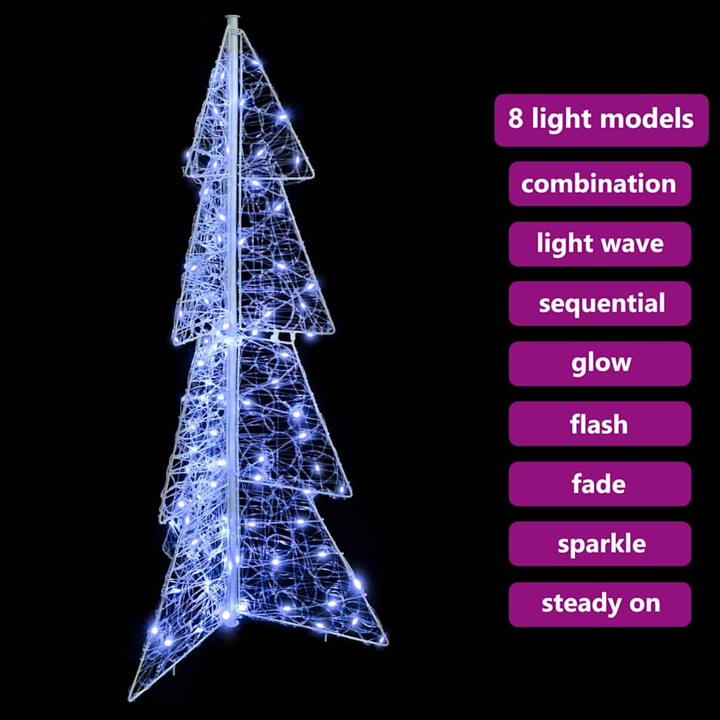 Christmas Tree with 100 Cold White LEDs 120 cm Acrylic