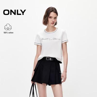 Women's Letter Print Cotton T-shirt
