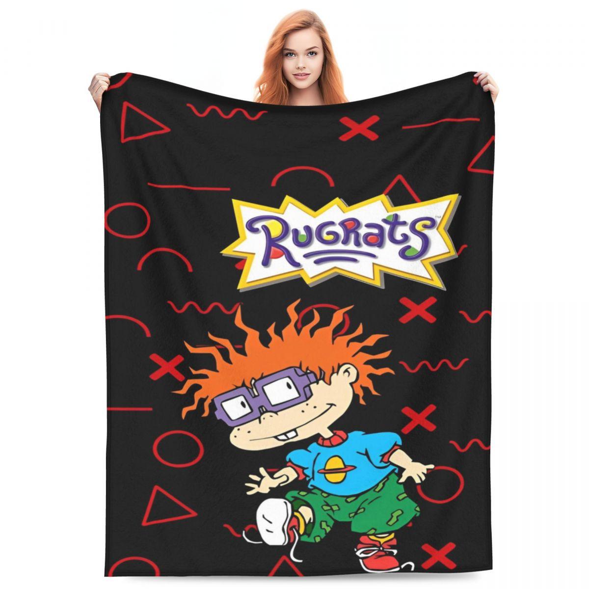 Multifunction Rugrat Reptar City Destroyer Child Cartoon Blanket Merch Room Decorative Throw Blanket Soft Coral Fleece Plush 75X95CM