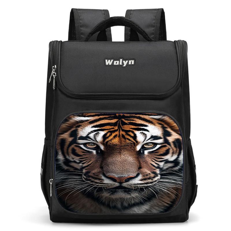 Stylish And Durable Tiger Backpack For Elementary School Kids Unisex High Capacity