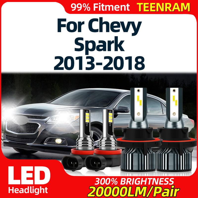 

240W 40000LM LED Canbus Car Headlight Bulbs 12V Auto Fog Lamps 6000K White For Chevy Spark 2013 2014 2015 2016 2017 2018 High Low Beam 2PCS