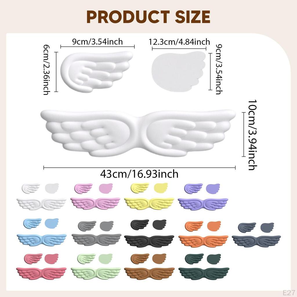 Angel Wing Keyboard Mice Wrist Computer Arm Rest Nonslip Coaster Cushion for Game Typing Office