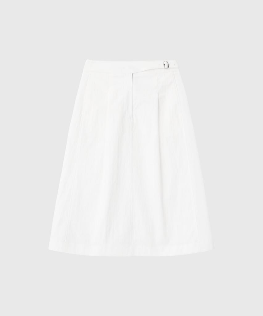 Lugkaeseuteu Camille A-Line Midi Skirt_White