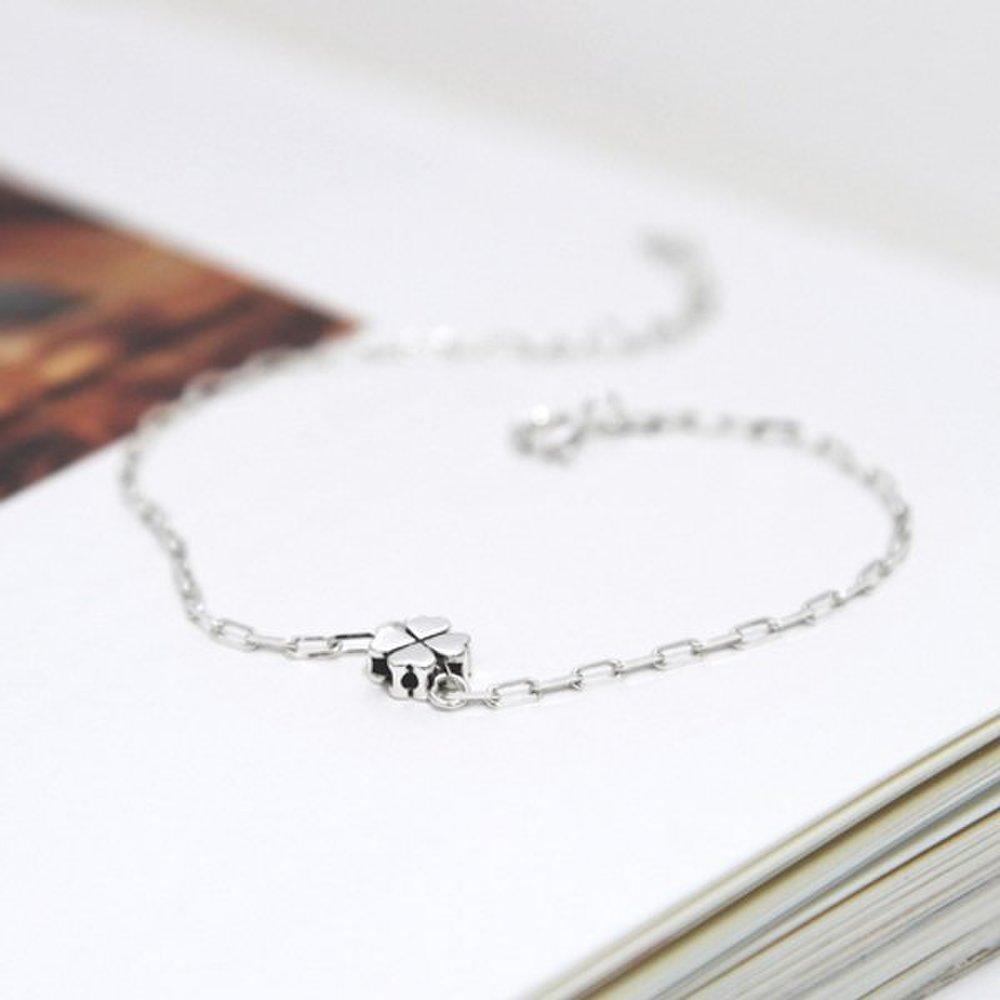 Clover 92.5 Silver Chain Lucky Bracelet