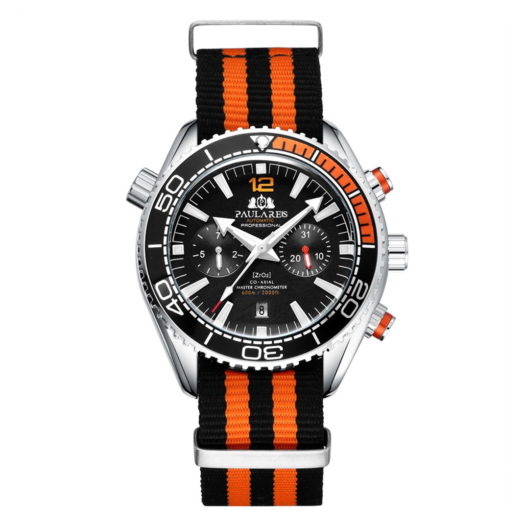 

Paulareis полностью автоматическая машина ночник холст резиновый ремень многофункциональные мужские часы автоматические часы