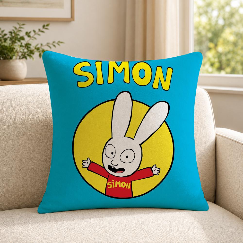 Cartoon Ssimon Rabbit Cushion Cover Shortplush Cushion Coverbreathableskinfriendlywashableroom Sofa Decor Gift