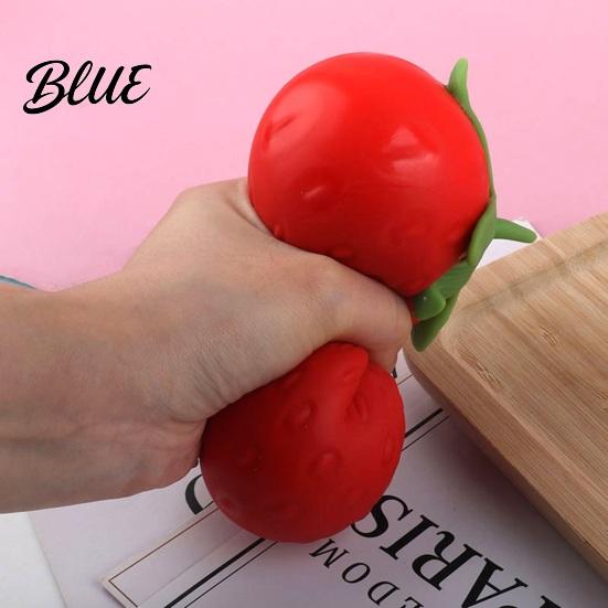 Adults Stress Ball 1/2/3Pcs Relief Strawberry Squeeze Toy Slow Rebound Simulated Fake Fruit Fidget Anti-anxiety Sensory Decompression Tool Gadget
