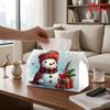 1pc Snowman Tissue Box with Snowman Lid & Base - Reusable Napkin Dispenser Suitable for Kitchen, Car, Office, Farmhouse - Compact Decorative Storage F