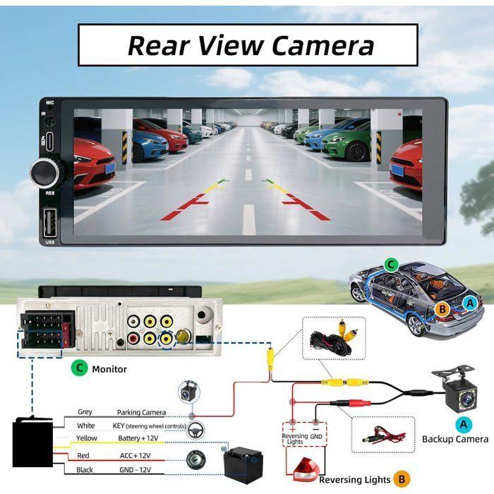Autoradio 1 DIN - UNDERSCORE - CarPlay - Écran Tactile 6.86" HD - Caméra de Recul - Bluetooth Mains Libres