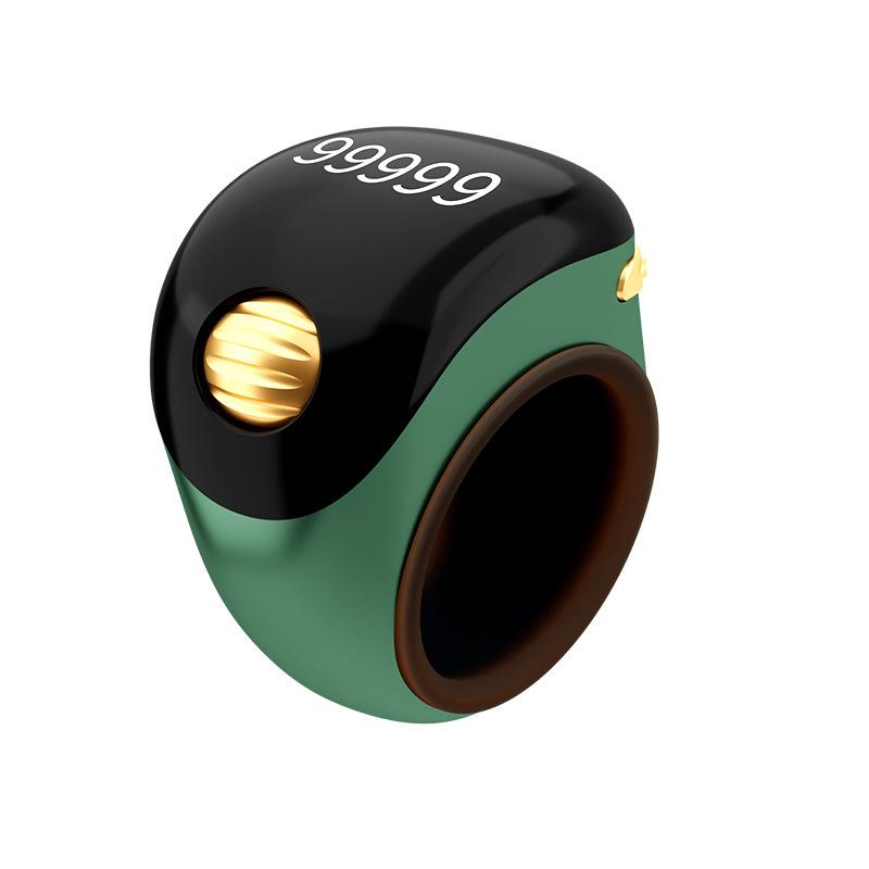 Portable Ring Type Ball Digital Finger Counter Type-C Rechargeable Adjustable OLED Screen Display Mini Tally Counter for Muslims Zikr Prayer зелёный