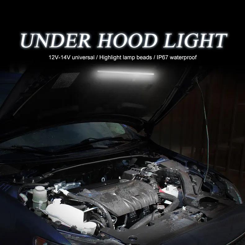 12V Universal Car Under Hood Engine Repair White LED Light Bar with Switch Control Fits Any Vehicle Maintenance Lamp Lighting